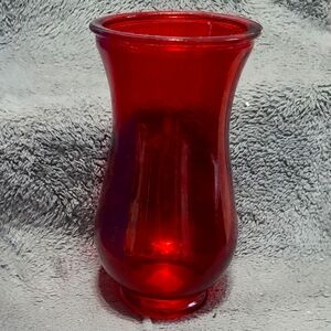 Red Clear Flower Vase